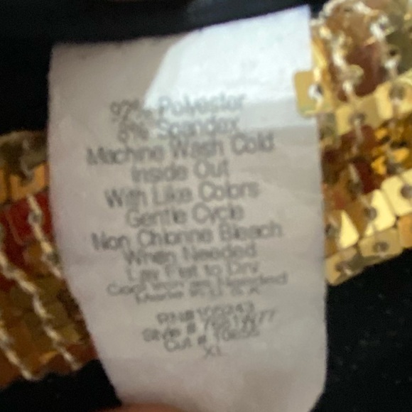 J K L A California Women’s Sleeveless Sparkle Black & Gold top size XL - Picture 5 of 11